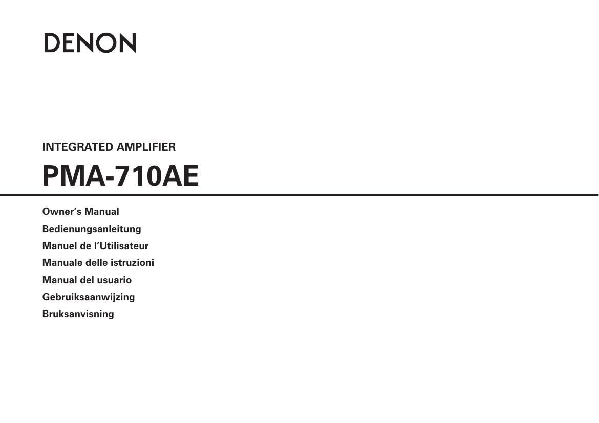 Denon PMA 710 AE Owners Manual