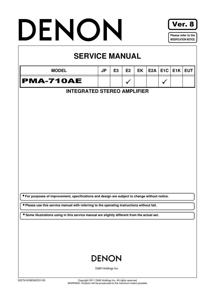 Denon PMA 710 AE Service Manual