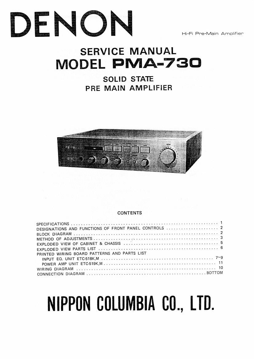 Denon PMA 730 service Manual