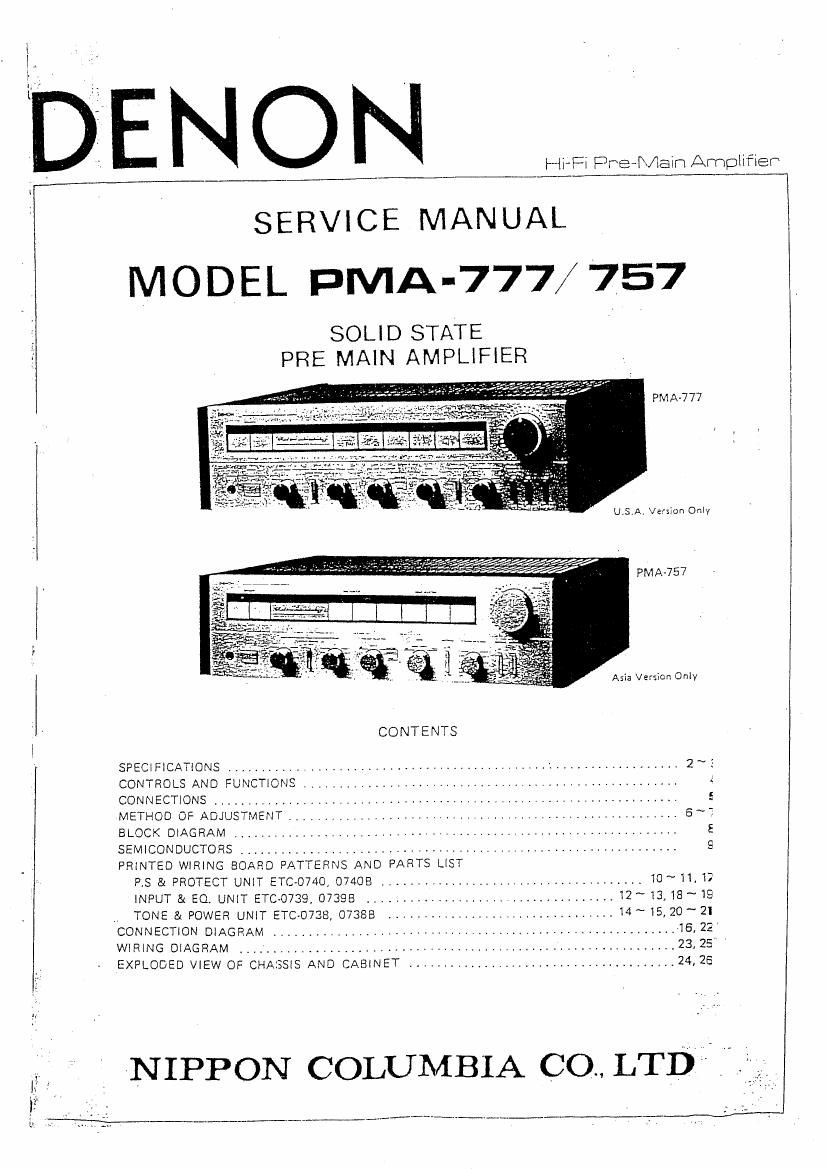 Denon PMA 777 Service Manual