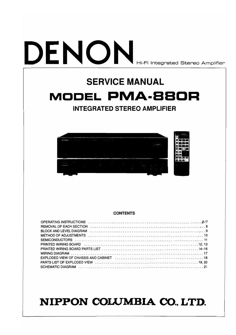 Denon PMA 880R Service Manual