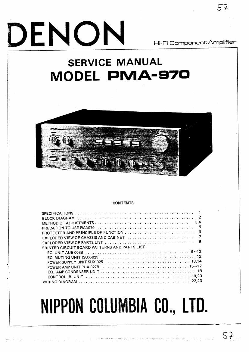 Denon PMA 970 Service Manual