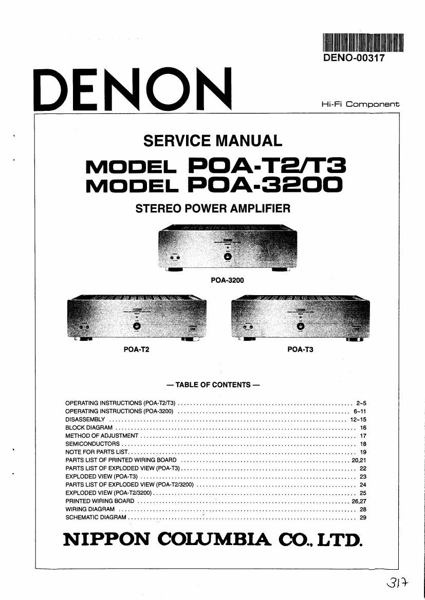 Denon POA 3200 Service Manual