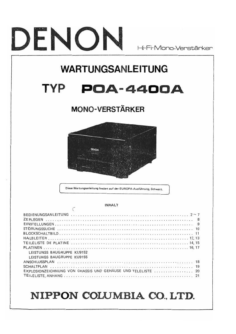 Denon POA 4400A Service Manual