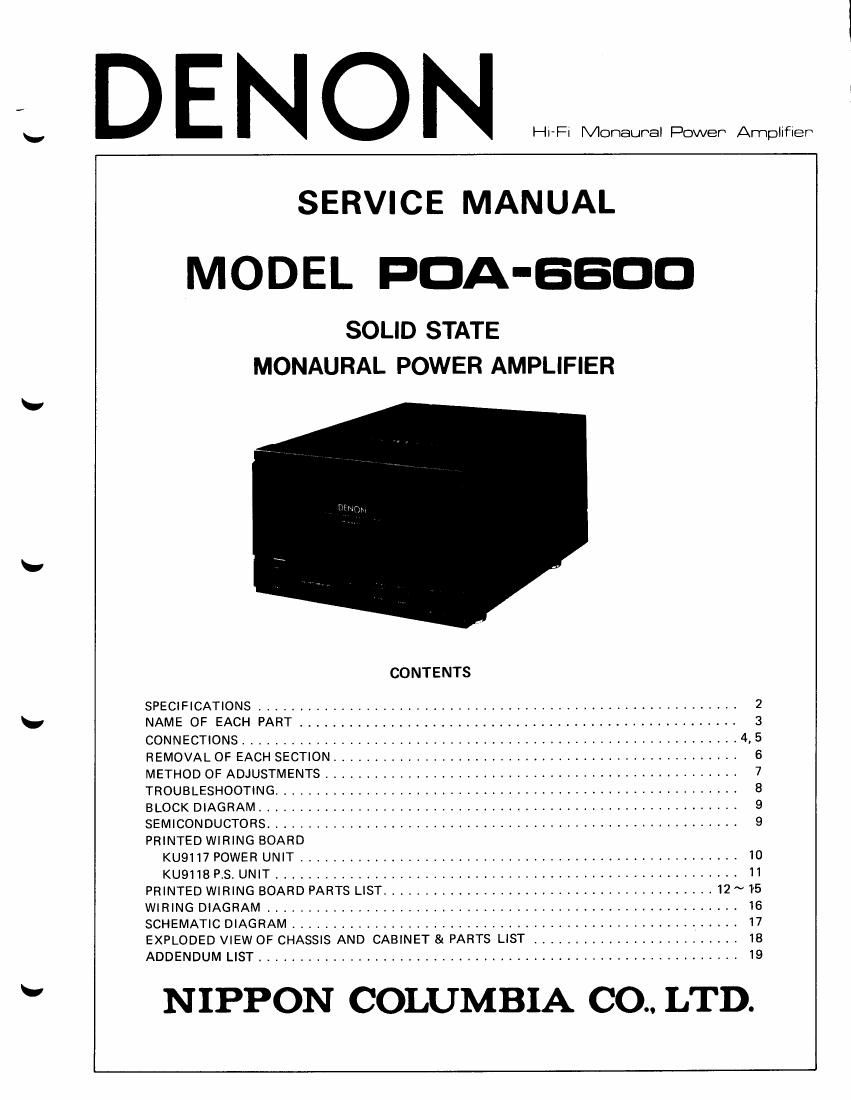 Denon POA 6600 Service Manual