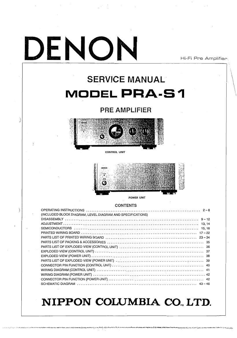 Denon PRA S1 Service Manual