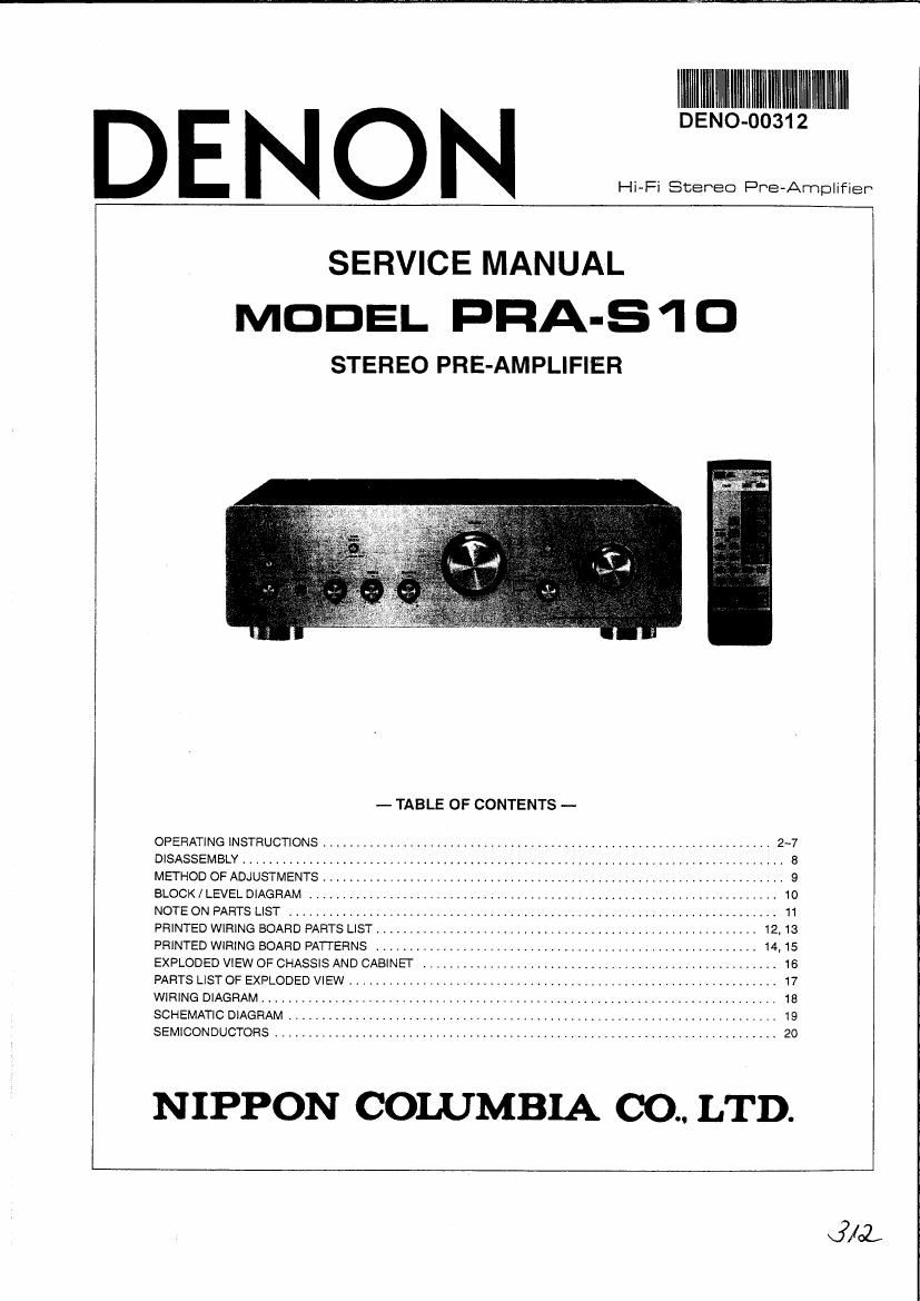 Denon PRA S10 Service Manual
