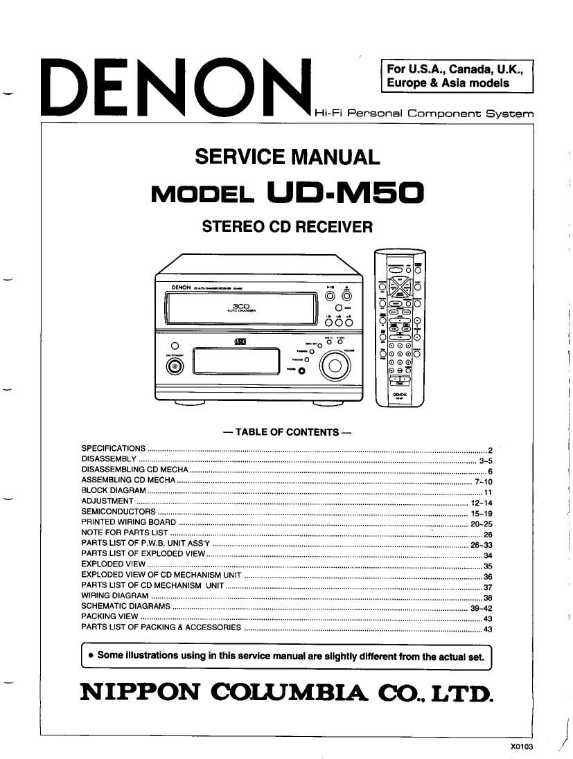 Denon UD M50 Service Manual