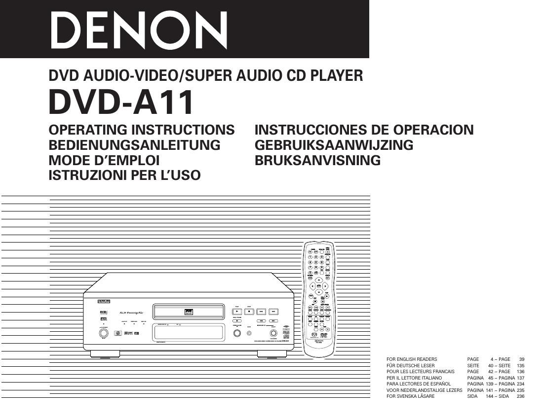 Denon VD A11 Owners Manual