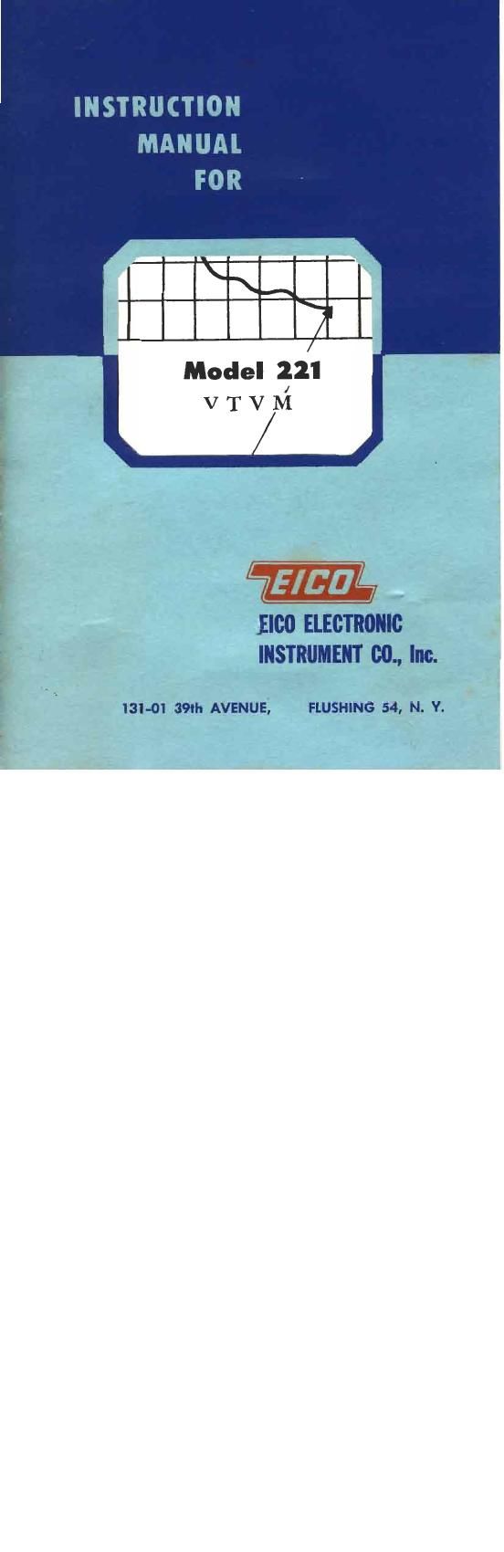 Eico 221 Instruction Manual