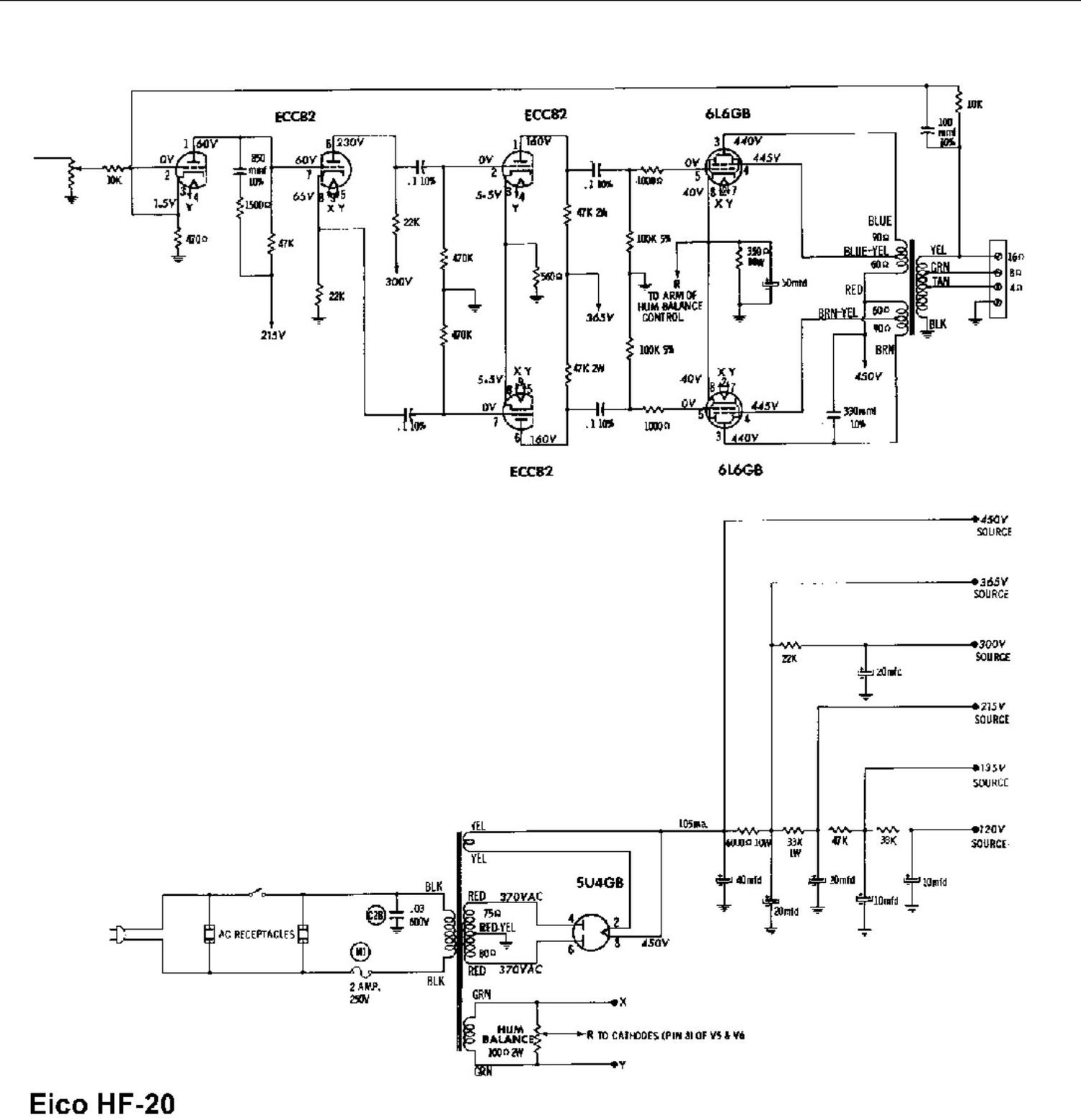 Eico HF 20 Schematic