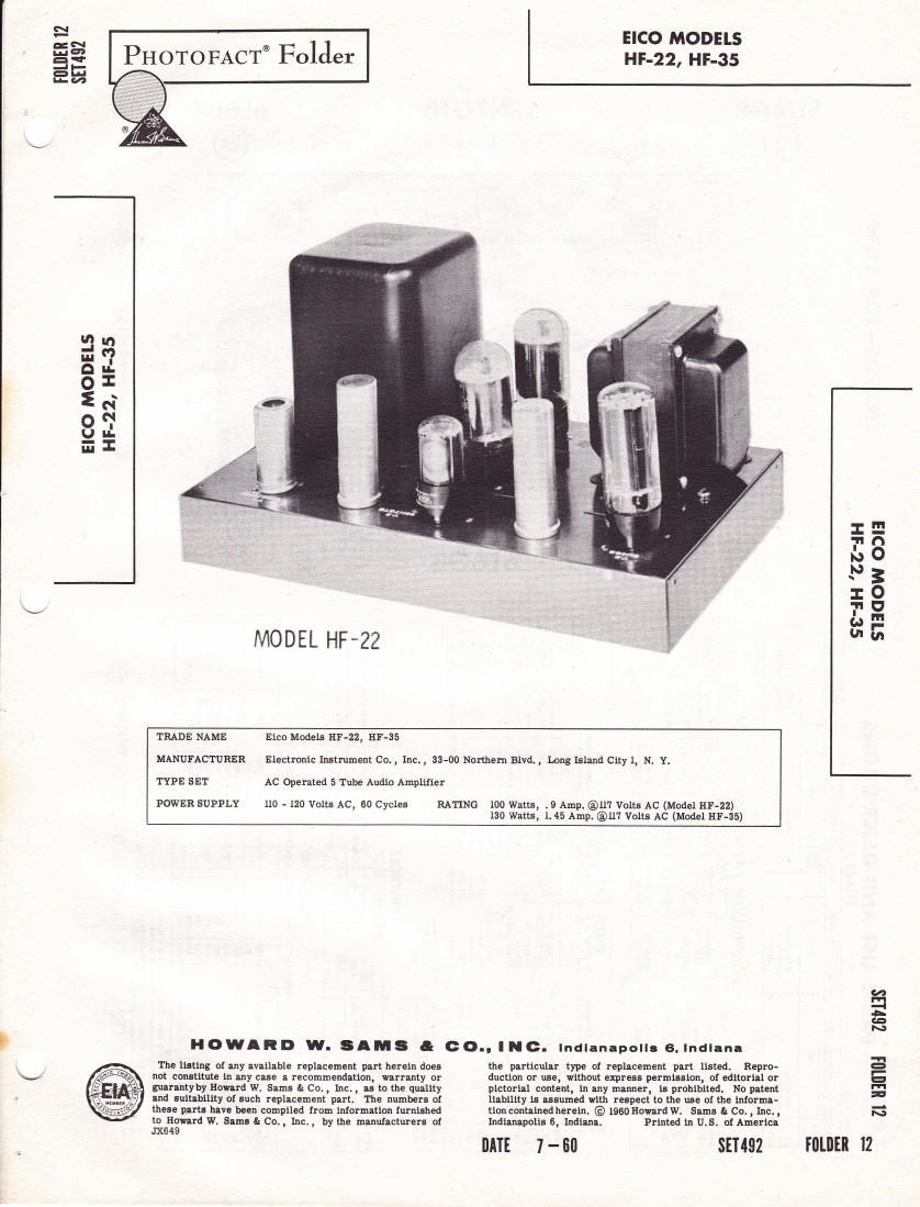 Eico HF 22 35 Specifications