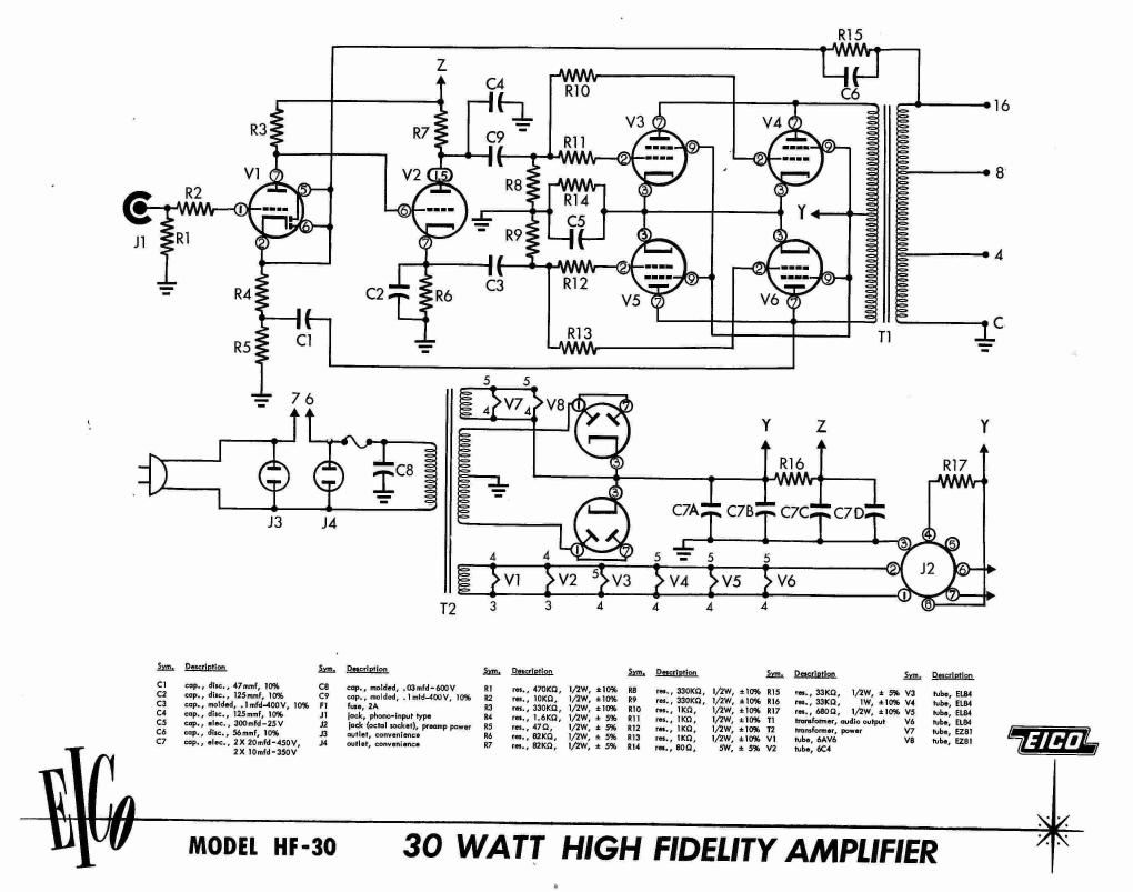 Eico HF 30 Schematic