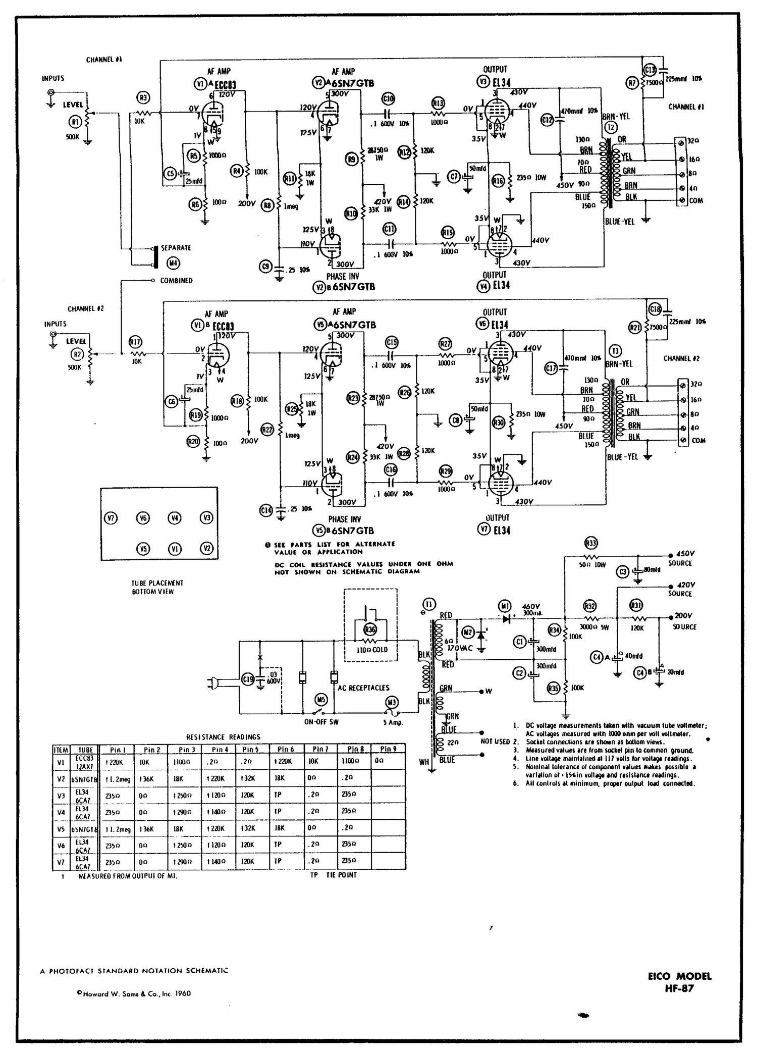 Eico HF 87 Schematic