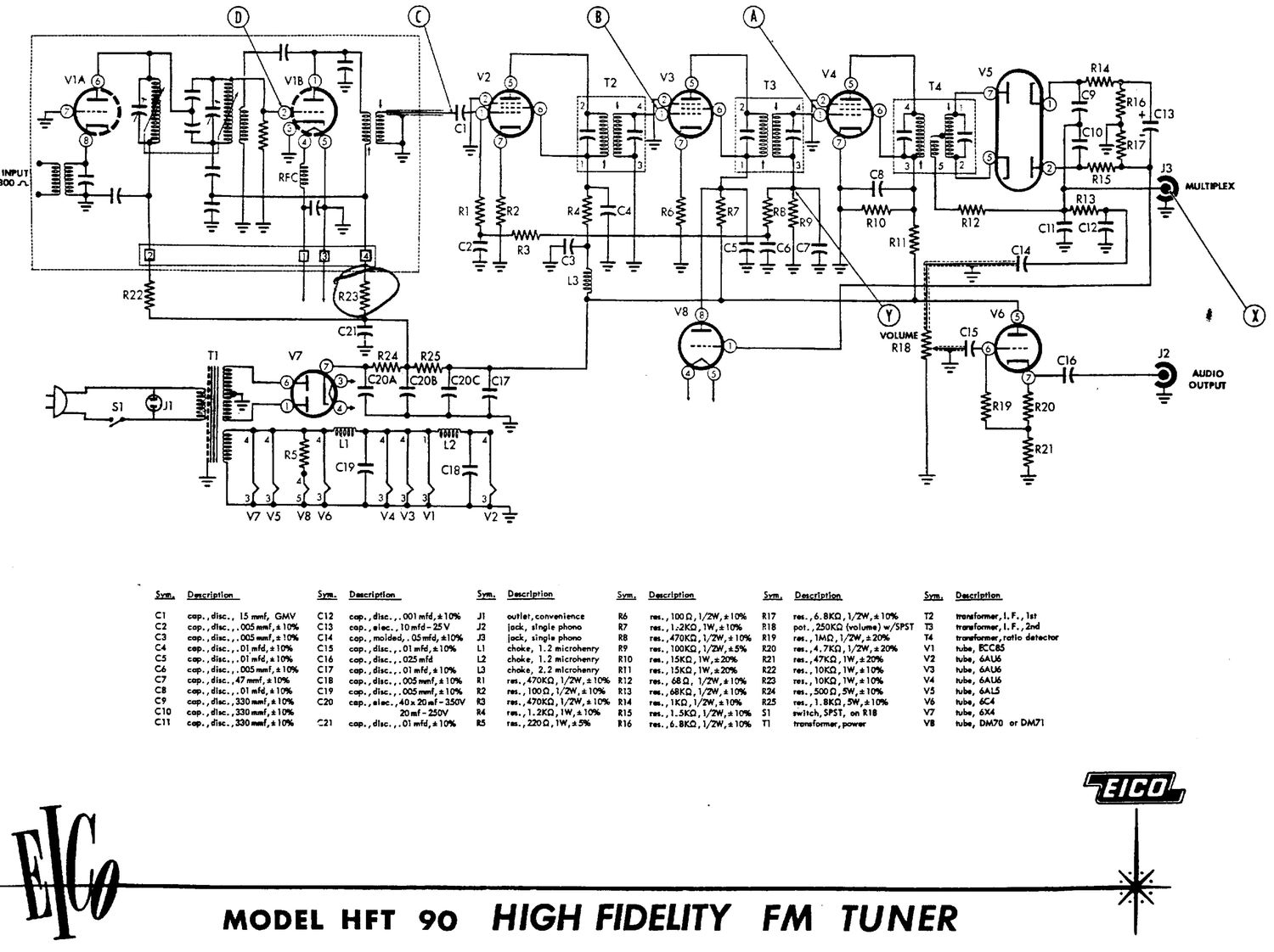 Eico HFT 90 Schematic