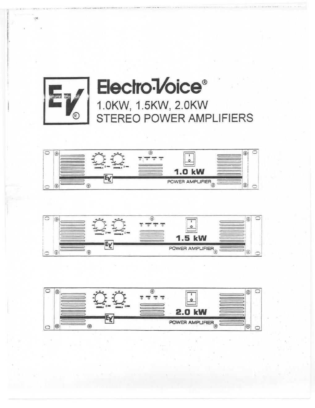 electro voice 1 5 kw owners manual