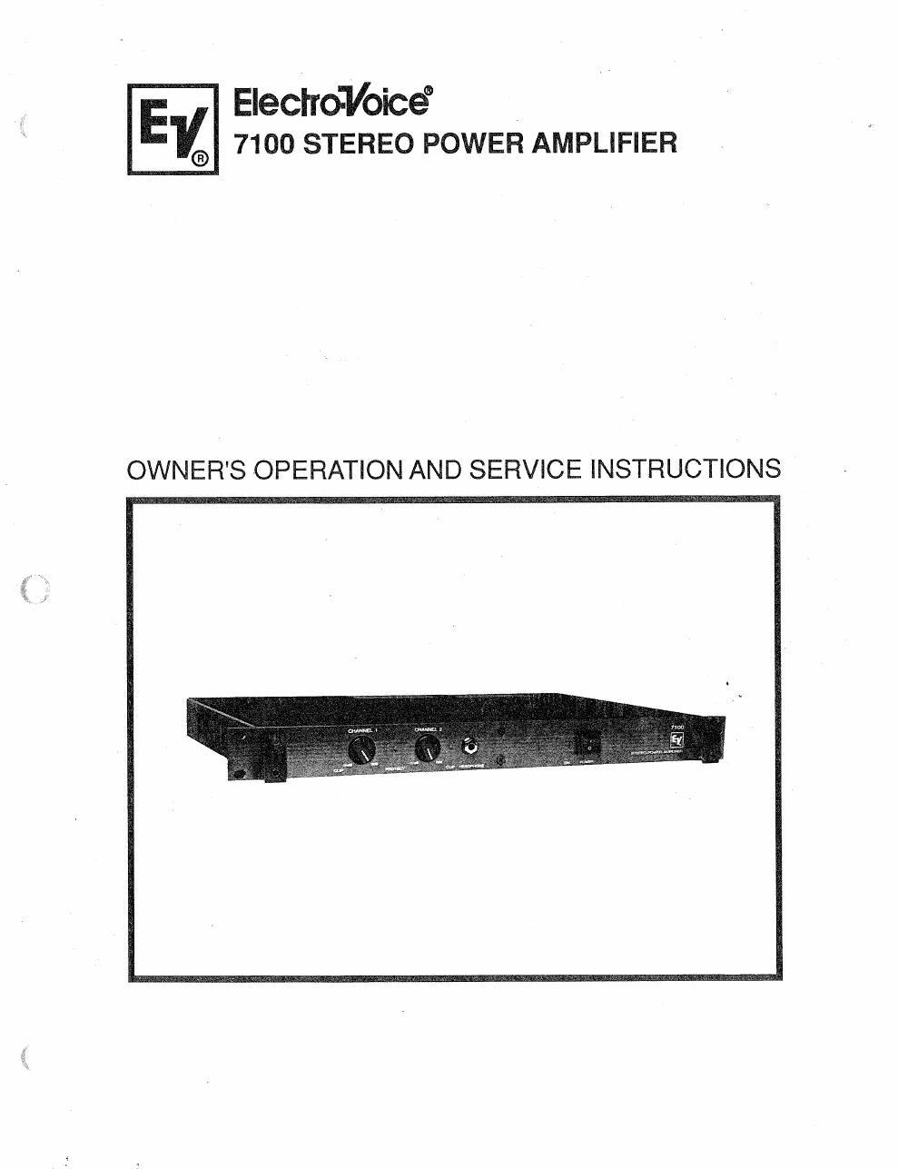 electro voice 7100 pwramp