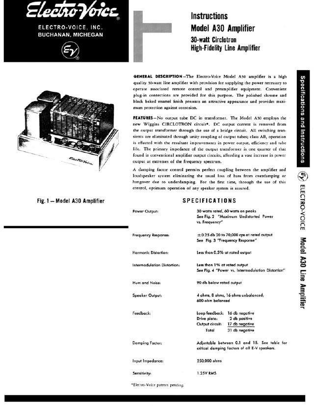 electro voice a 30 schematic