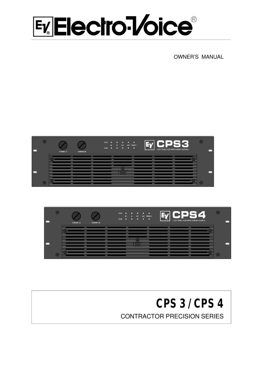 electro voice cps 3 4 owners manual