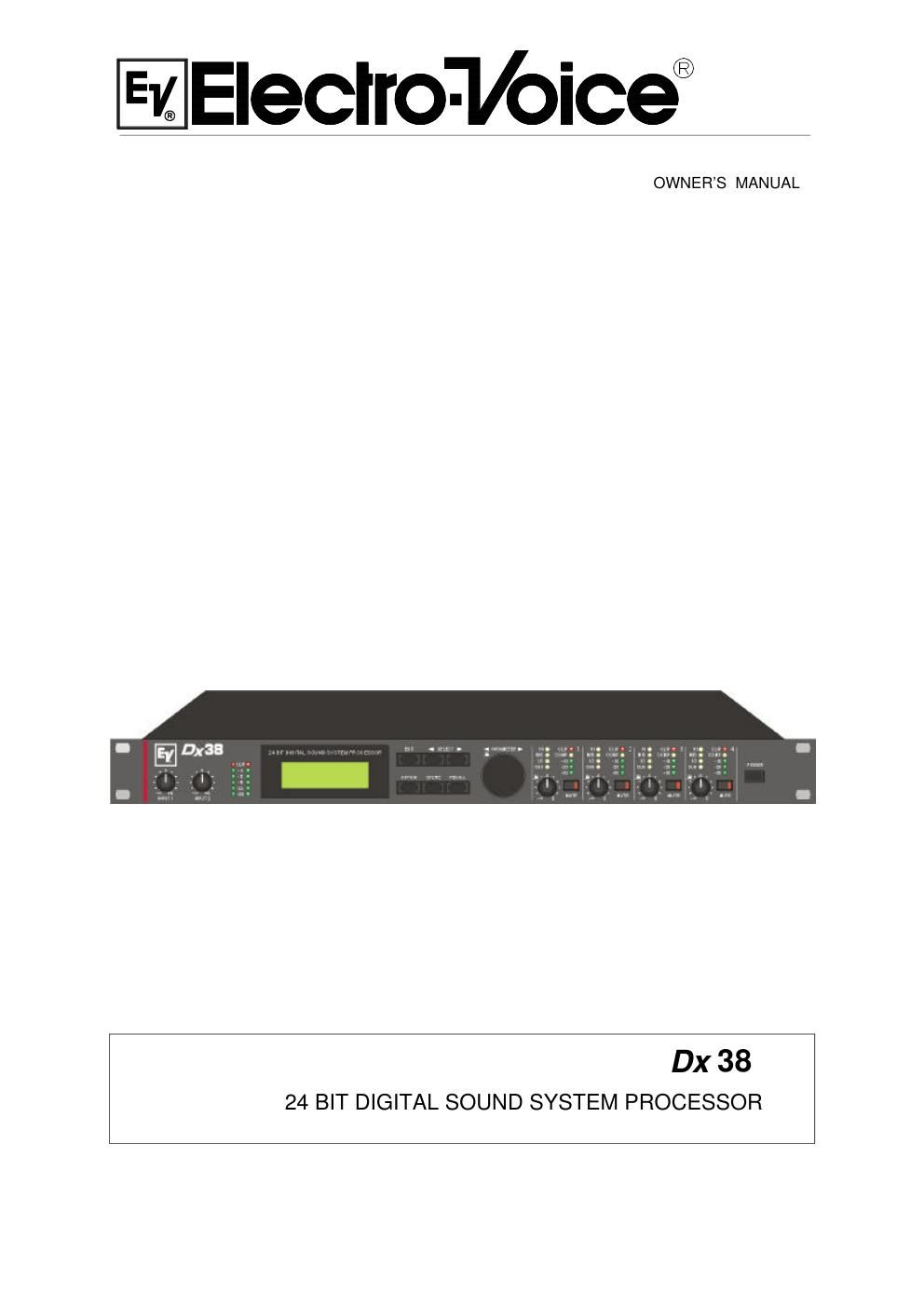 electro voice dx 38 owners manual