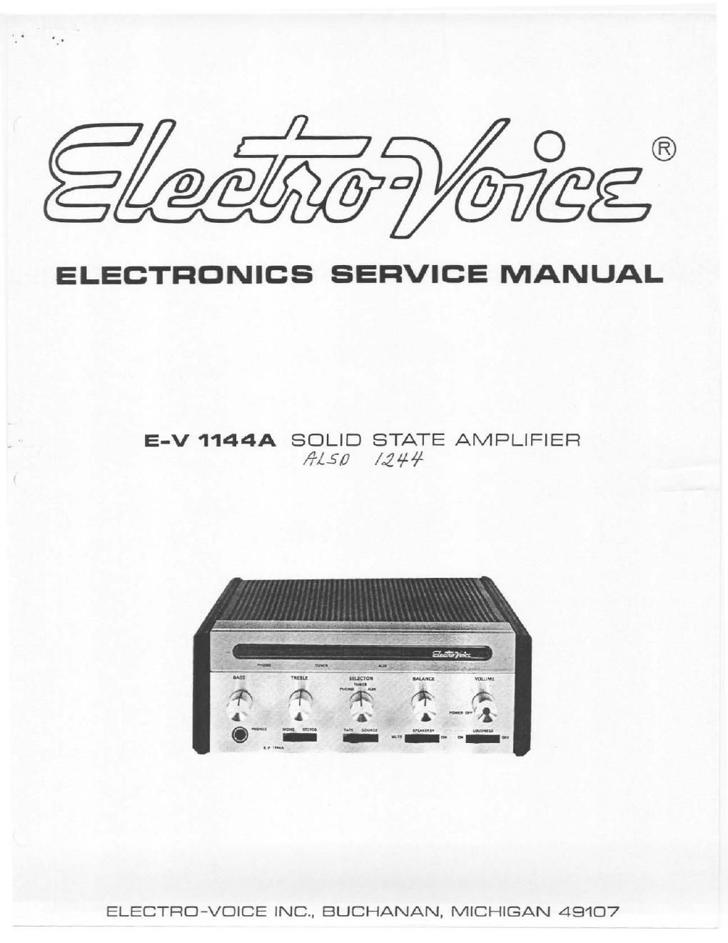electro voice ev 1144 a service manual