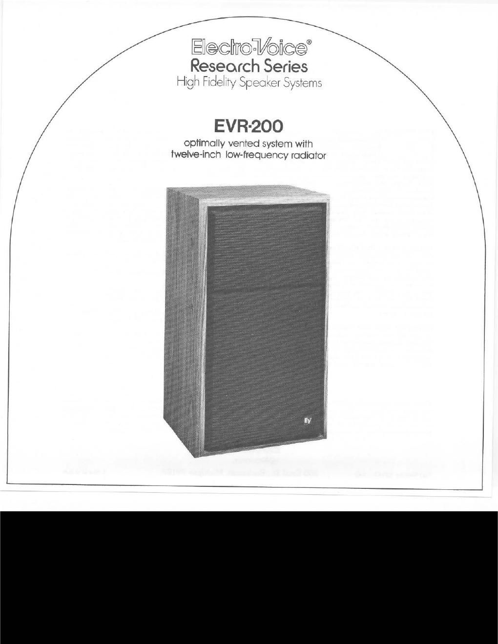 electro voice evr 200 brochure