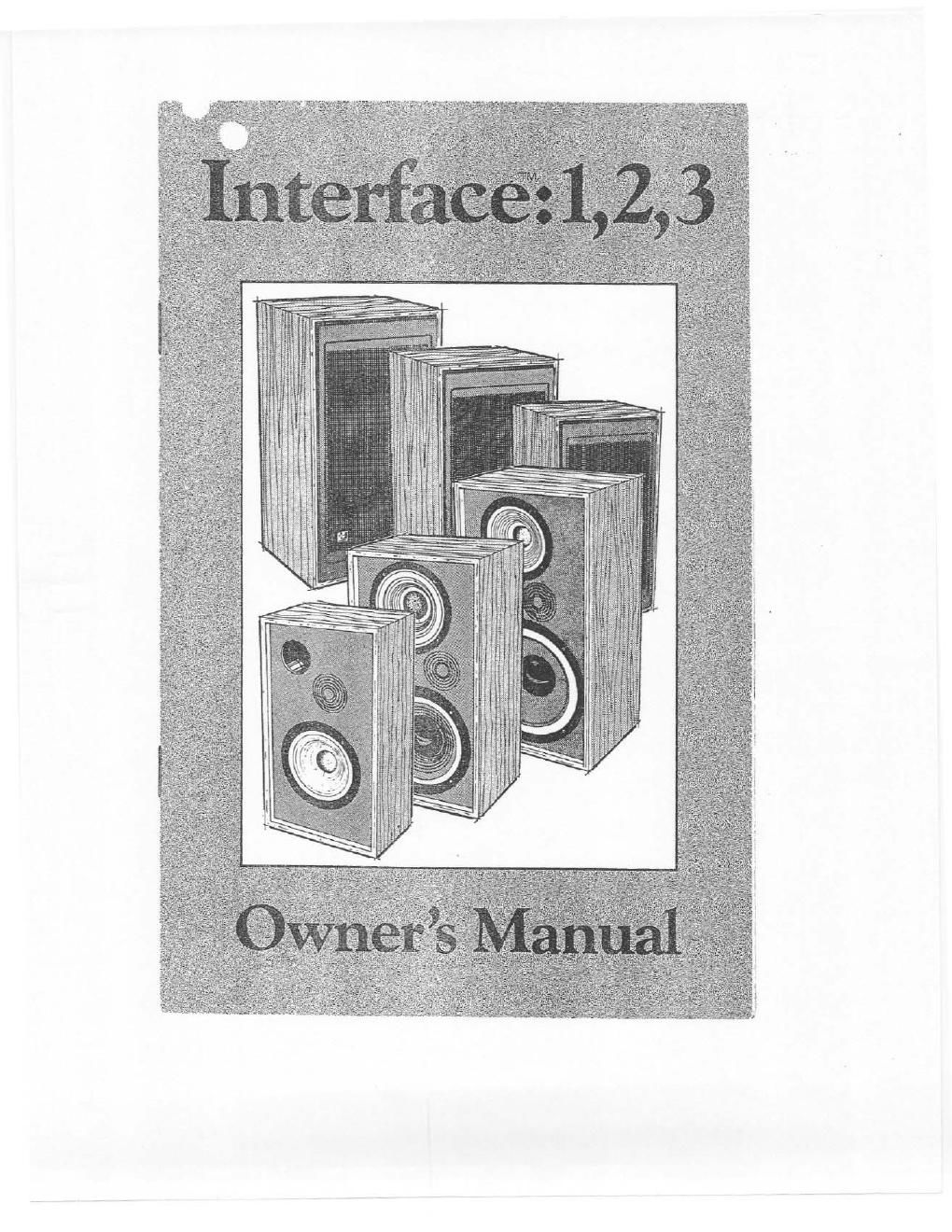 electro voice interface 1 2 3 owners manual
