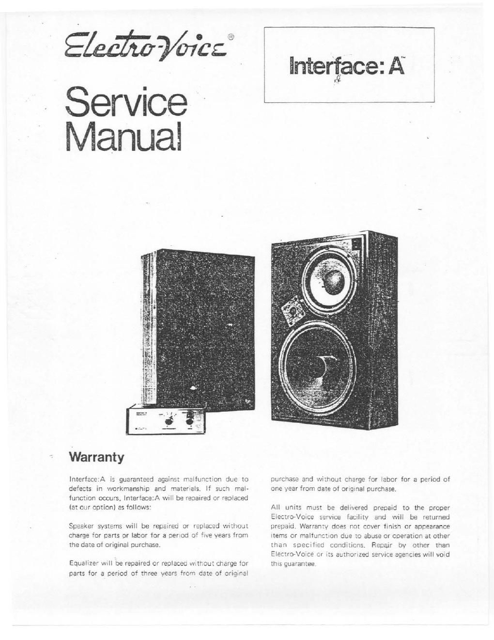 electro voice interface a service manual