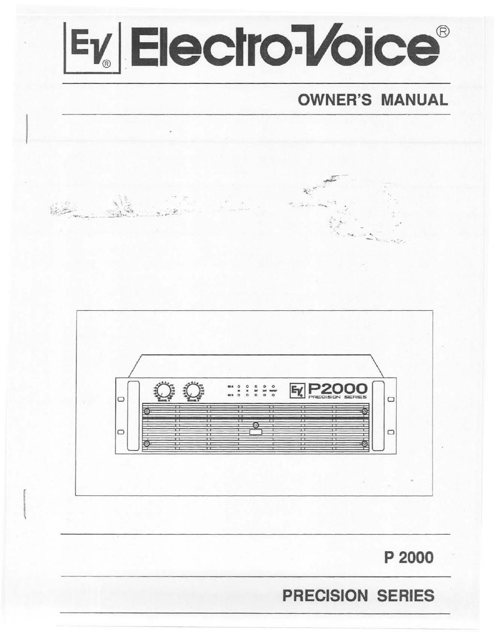 electro voice p 2000 schematic