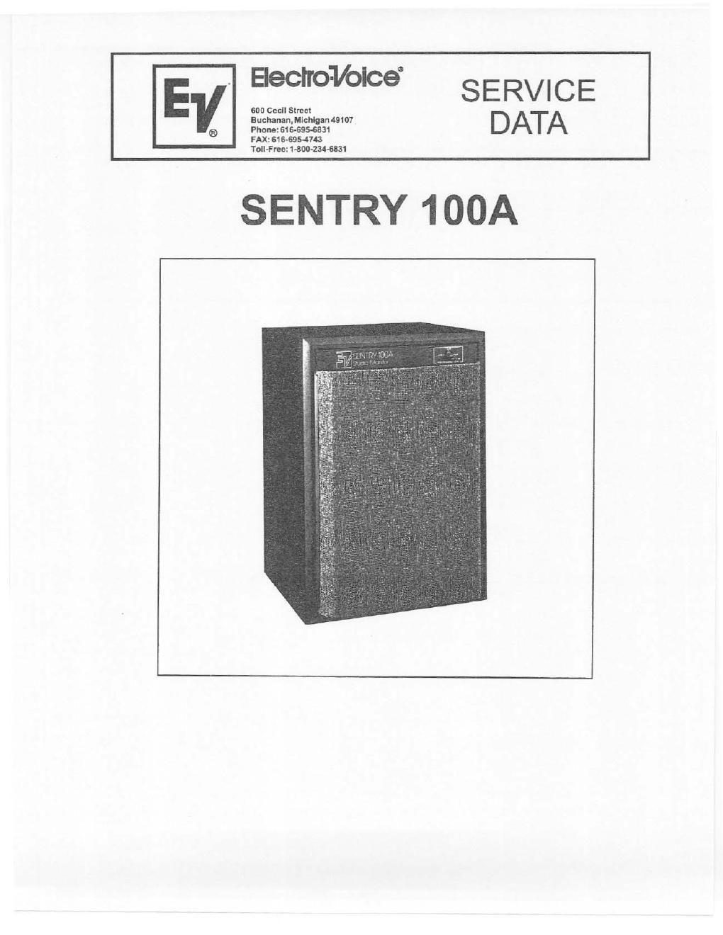 electro voice sentry 100 a service manual