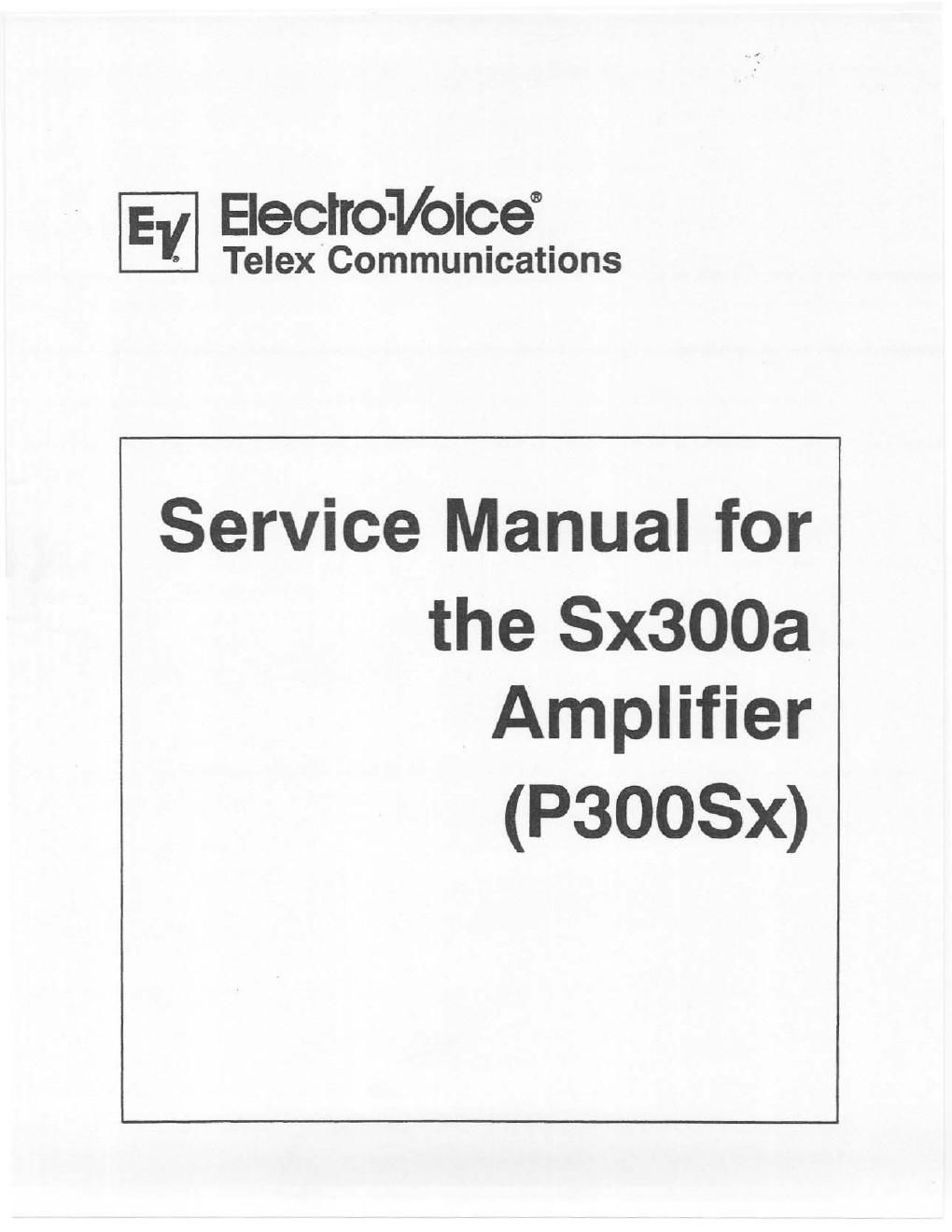 electro voice sx300a pwramp