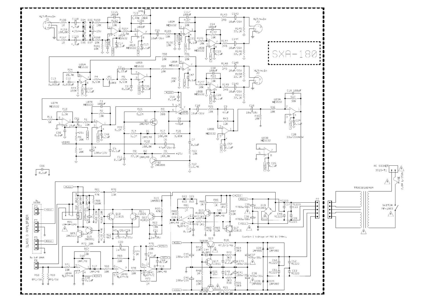 electro voice sxa 180 18 powered subwoofer schematic