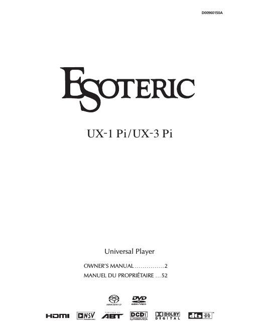 esoteric ux 1 pi owners manual