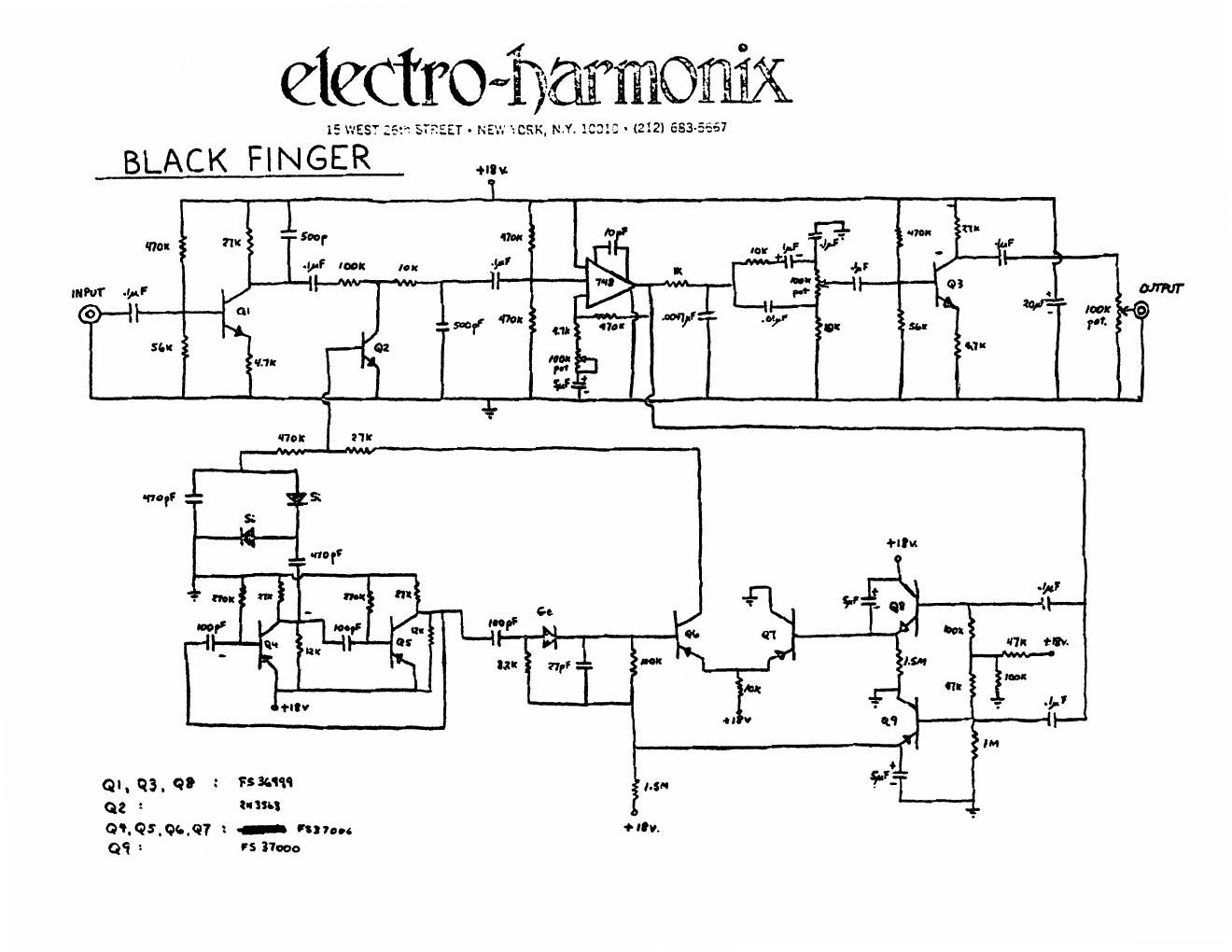 electro harmonix black finger schematic