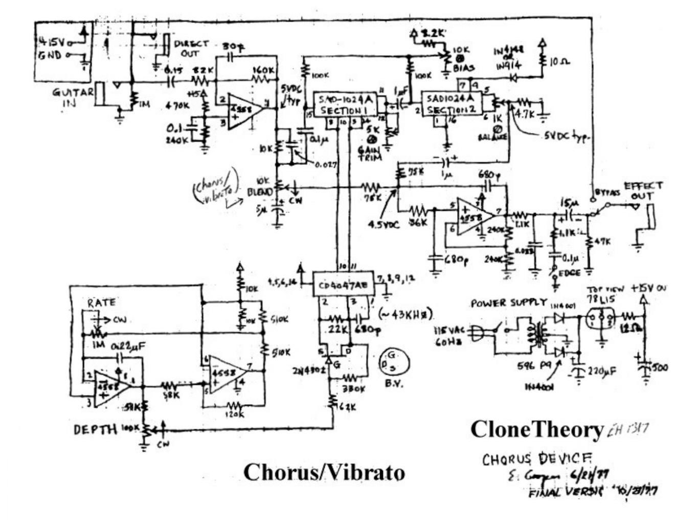 electro harmonix clone theory chorus vibrato schematic