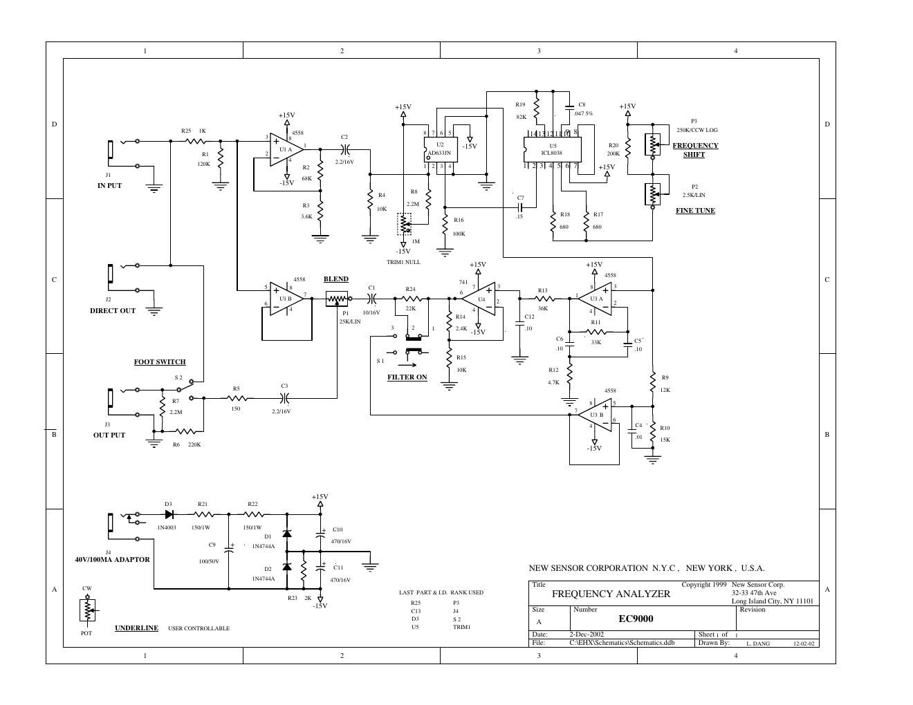 electro harmonix frequency analyzer new schematic