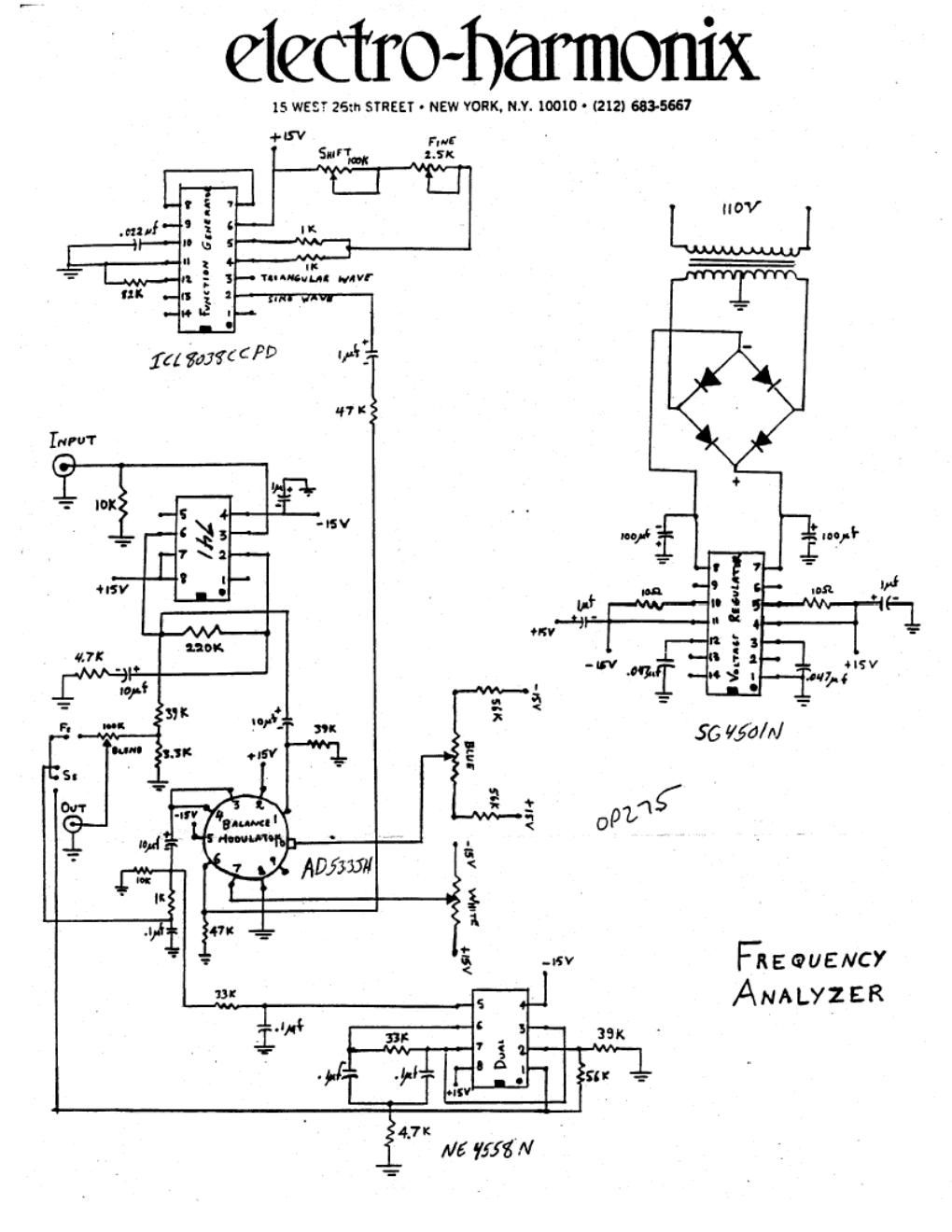 electro harmonix frequency analyzer old schematic