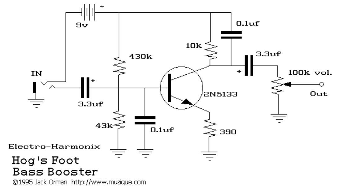 electro harmonix hogs foot bass booster schematic