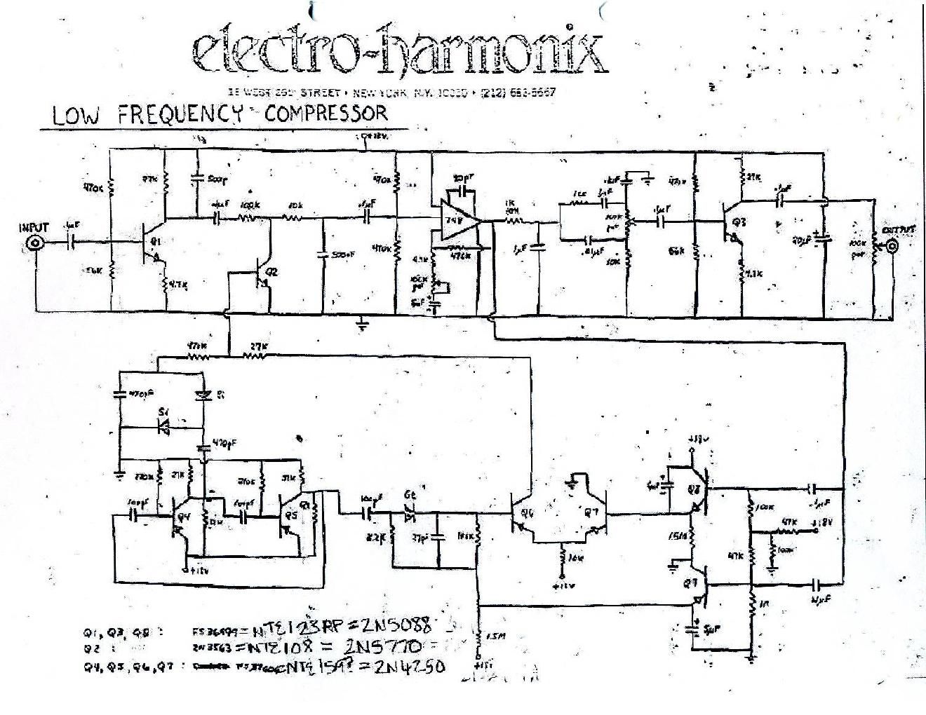 electro harmonix low frequency compressor schematic