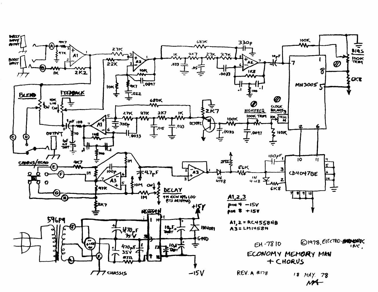 electro harmonix memory man chorus schematic