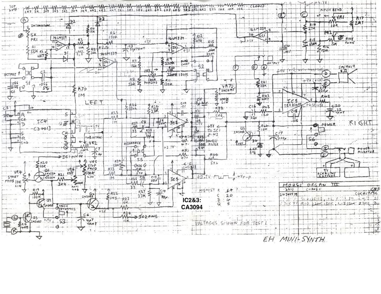 electro harmonix mouse organ iii schematic