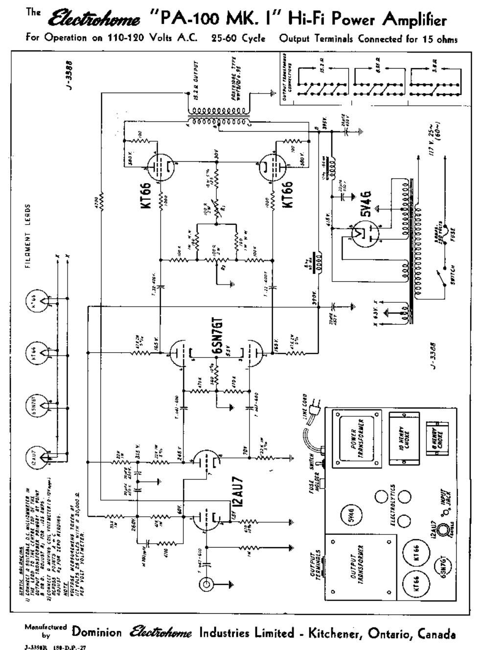 electro harmonix pa 100 schematic