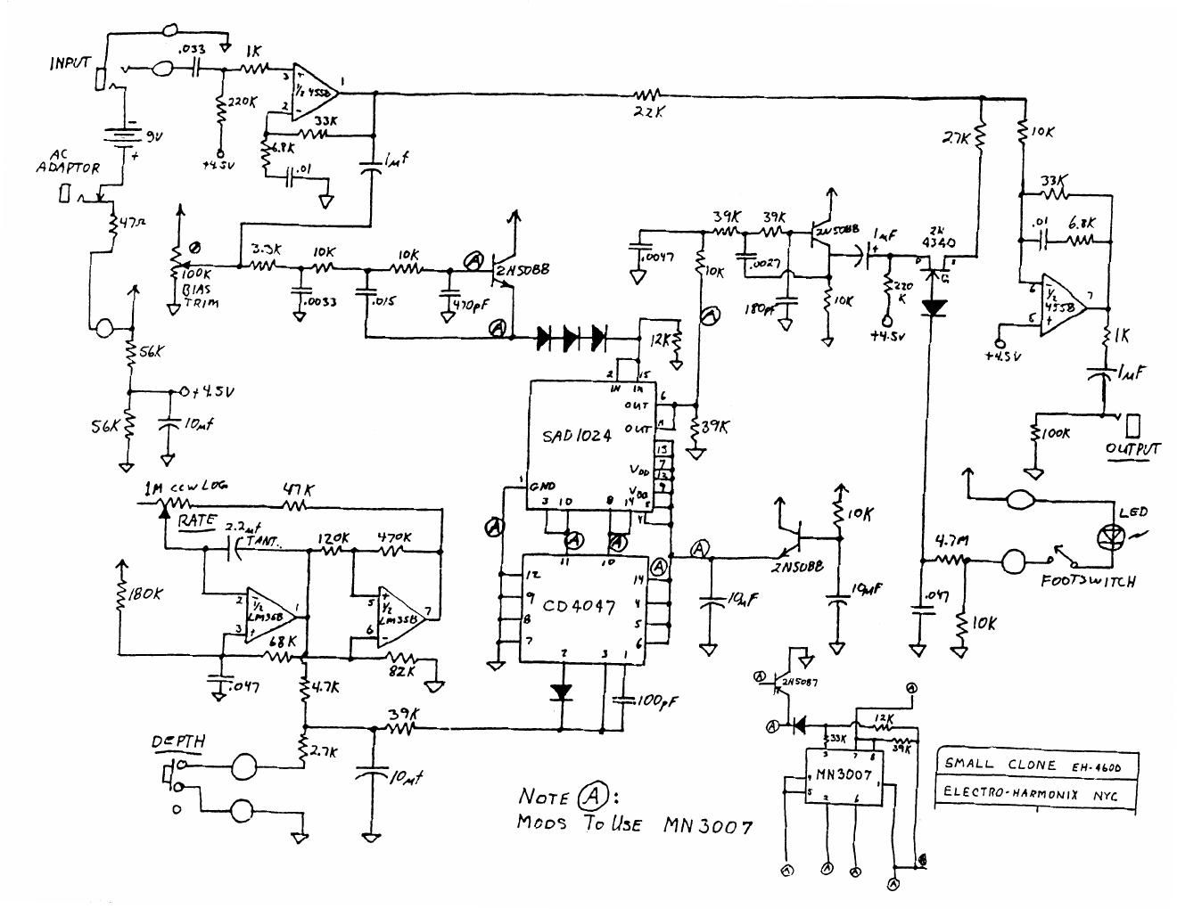 electro harmonix small clone delay schematic