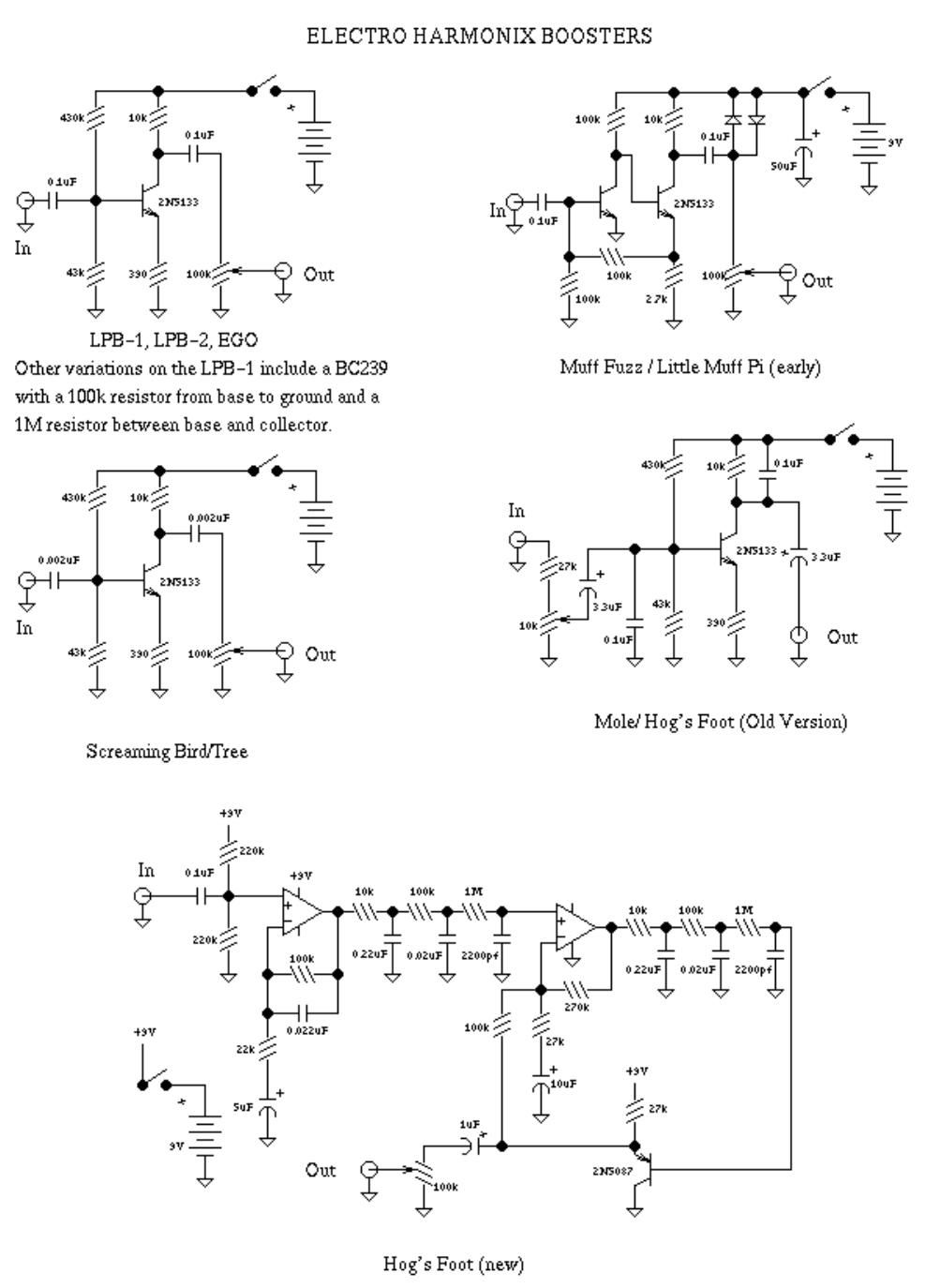 electro harmonix tone booster schematics