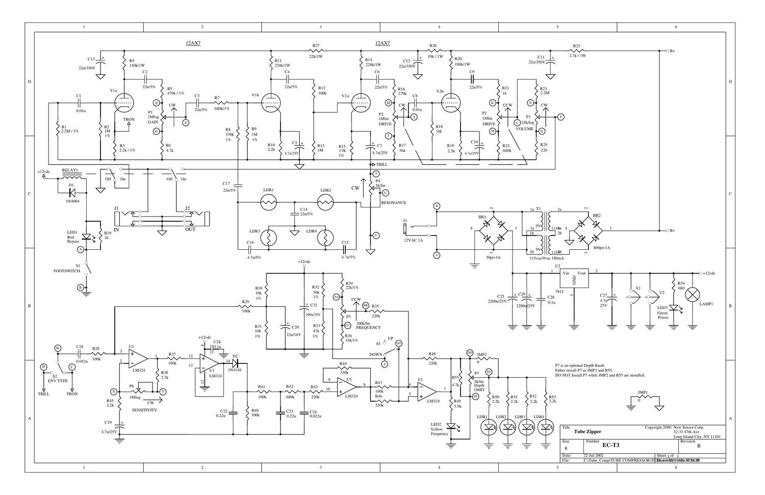 electro harmonix tube zipper schematic