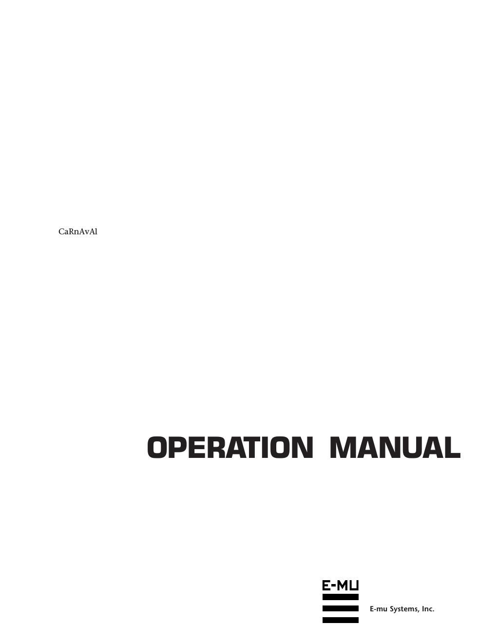 emu carnaval product manual