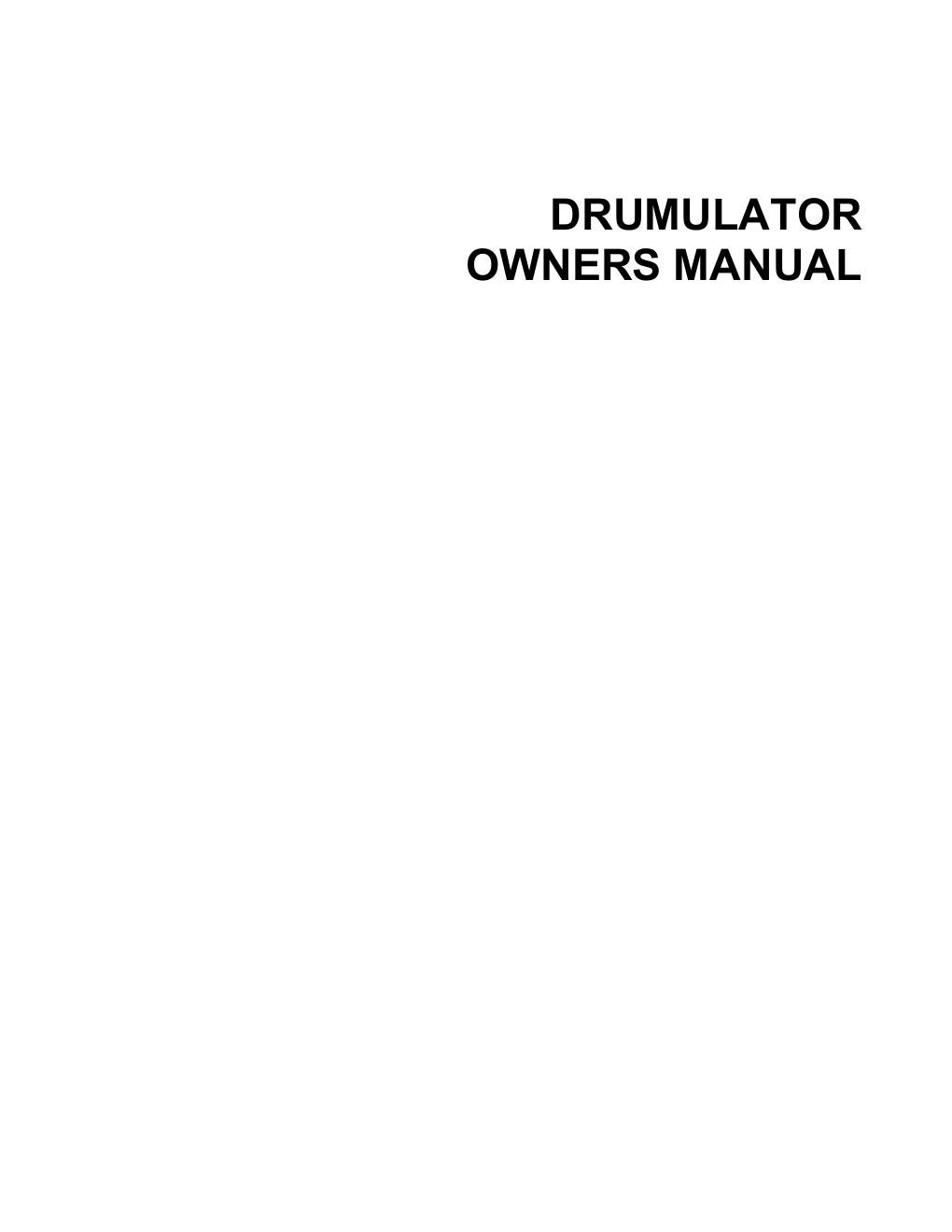 emu drumulator owners manual 1981