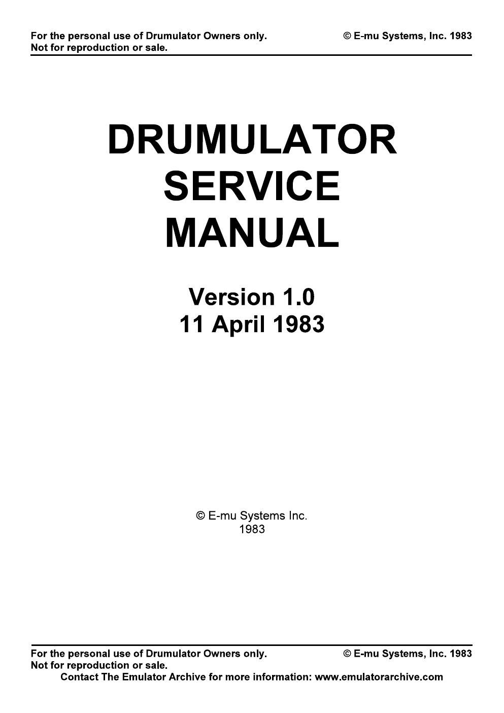emu drumulator owners manual 1983