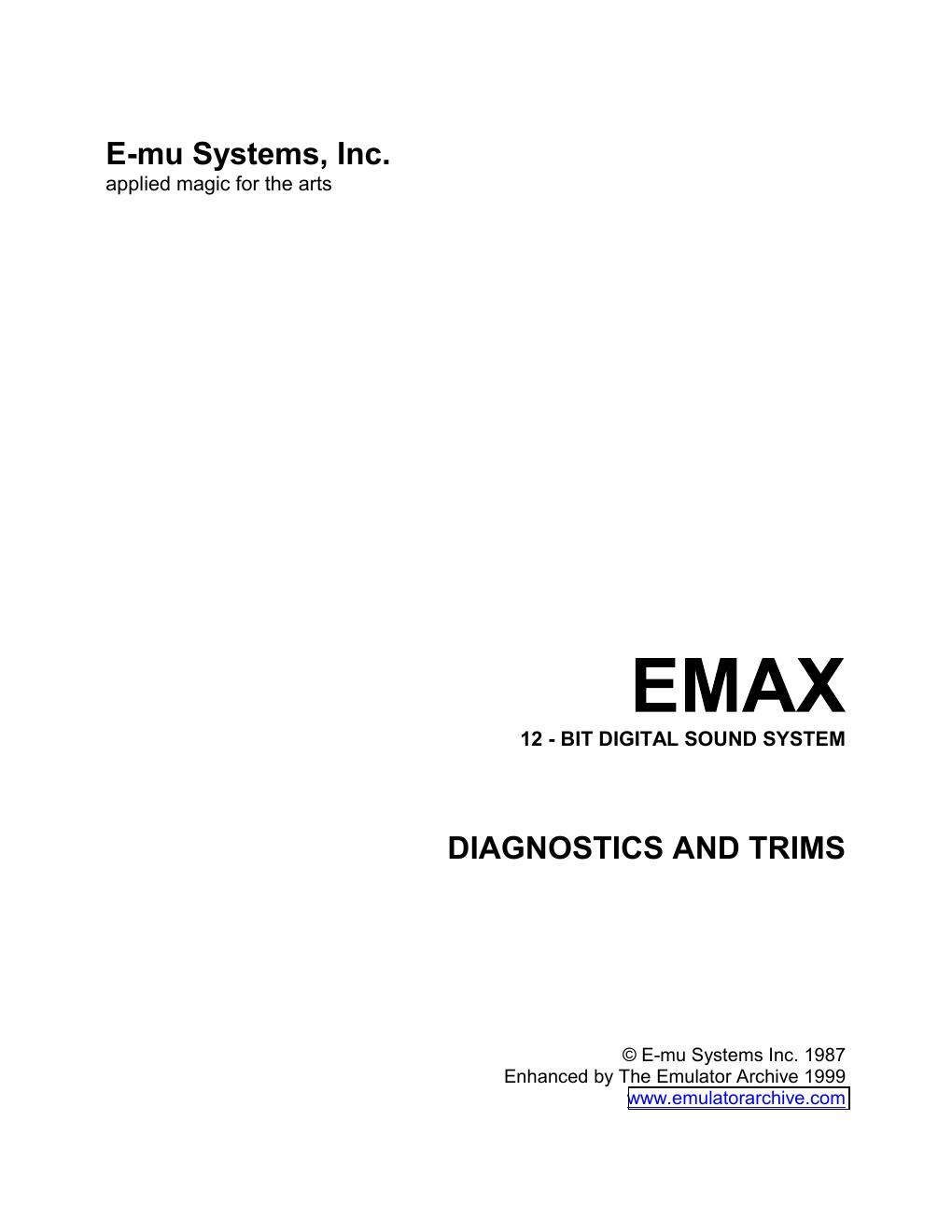 emu emax s emu emax diagnostics