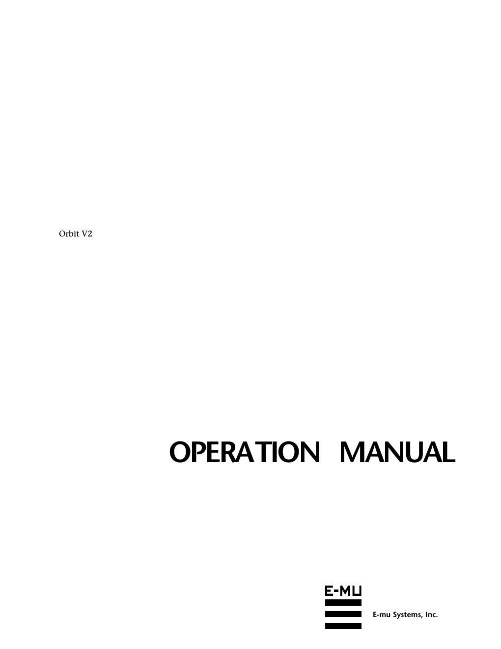 emu orbitv2 owners manual